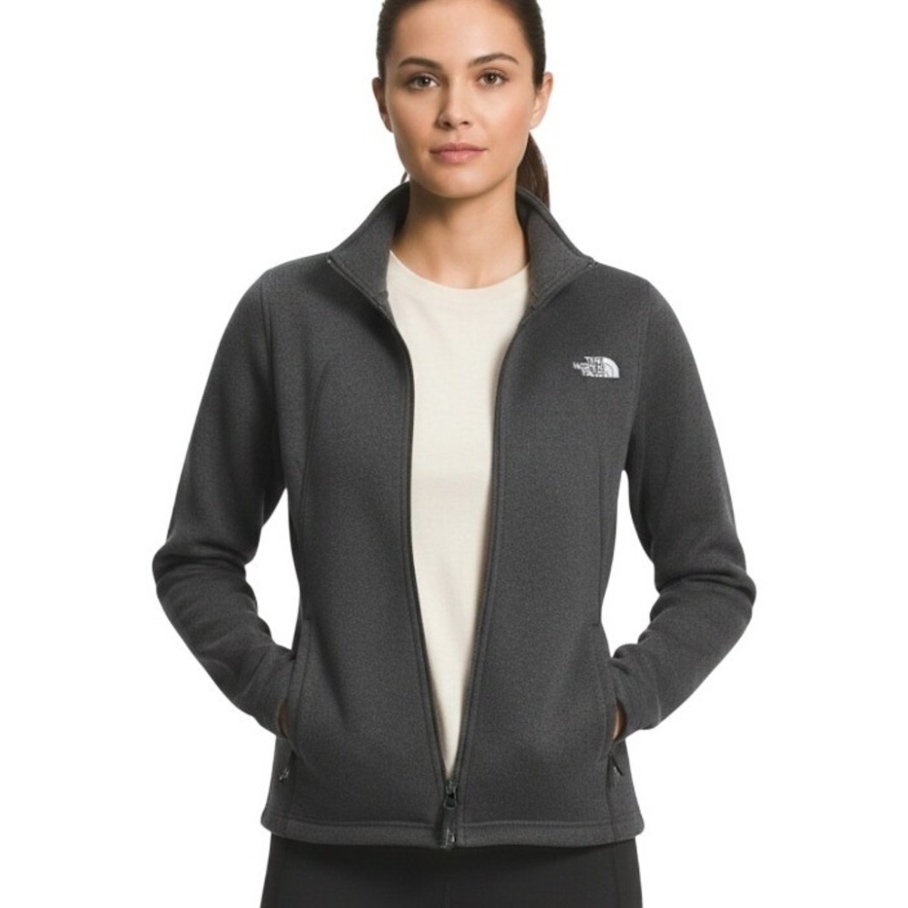 The North Face Women's Fleece Jacket Full Zip Charcoal Gray S/P Casual Athletics